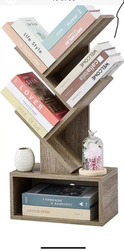 Tree Bookshelf with Drawer Bookcase, Floor Standin